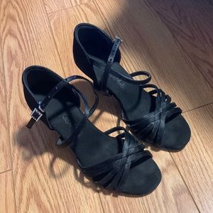 RoseMoli women's Latin dance shoes satin professional ballroom salsa